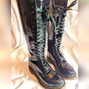 Dr Martens 20 eyelet knee high patent leather sz 5 3 36 like new